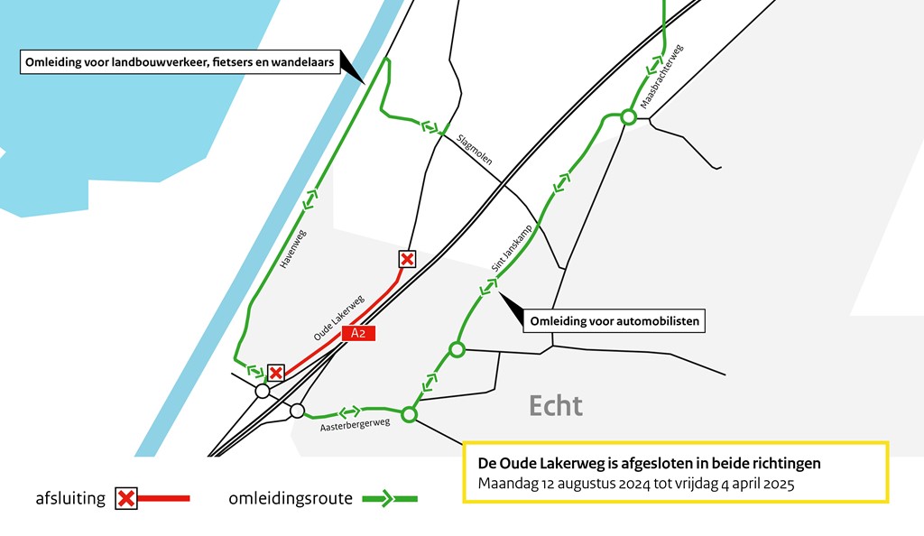 Omleidingskaart Oude Lakerweg
