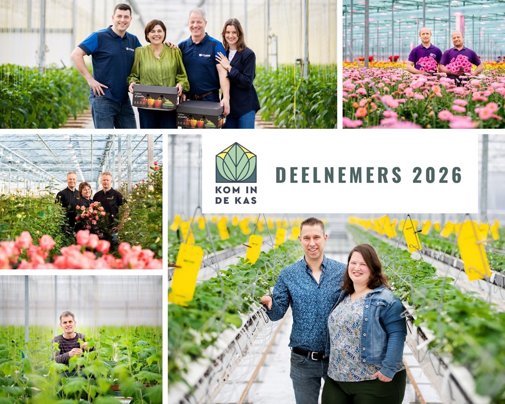 Fotocollage deelnemers Kom in de kas 2026